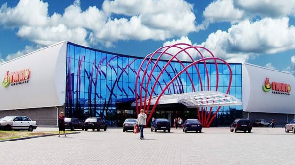 Главный фасад гипермаркета «Гиппо» . Рендер из ОВОС