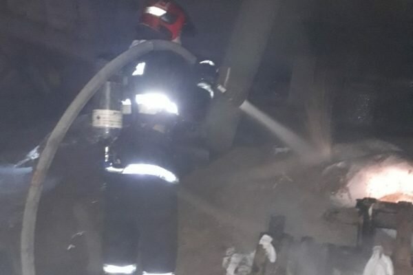 Завод топливных пеллет загорелся в Витебске. Фото МЧС