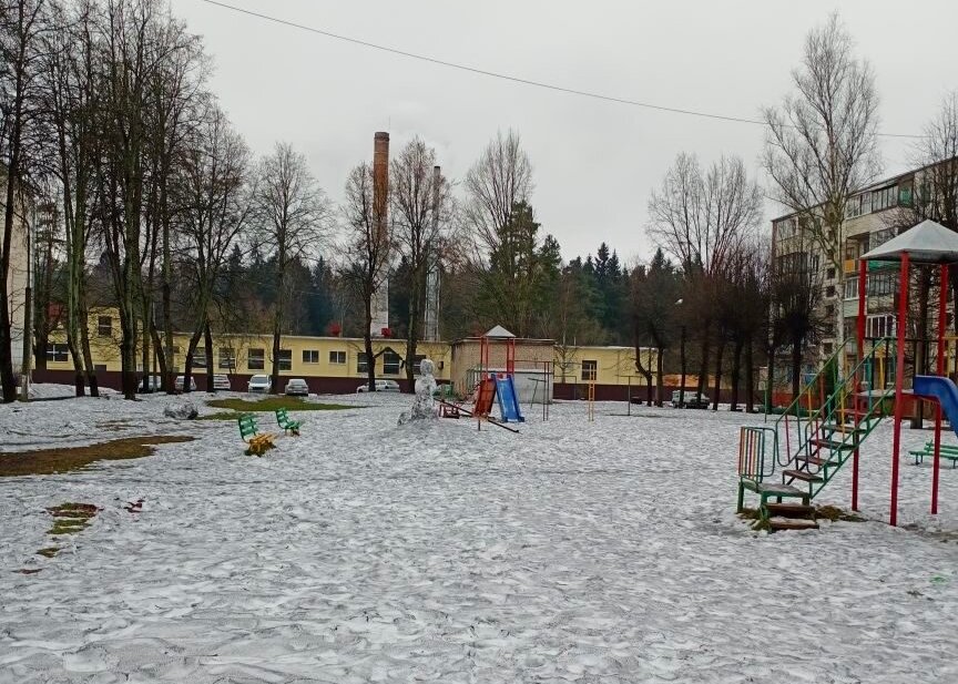 Черный снег в Полоцке. Фото из соцсетей